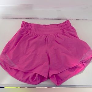 Sonic pink lululemon hotty hot shorts